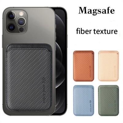 Magnetic Phone Wallet with Fiber Pattern Card Holder