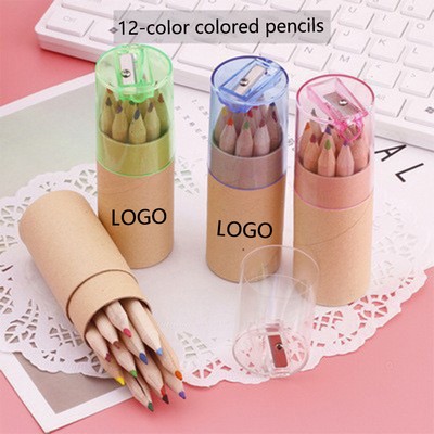 12-Color Drawing Coloring Art Painting Pencil Set w/Sharpener