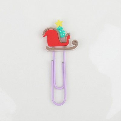 Noctilucent Charm Christmas Sledge Paper Clasp Dark Luminous Charm Custom Shape Bookmark Cute Clip