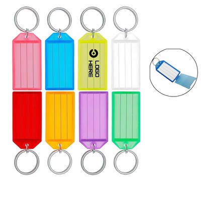 Tough Plastic Key Tags With Split Ring Label Window
