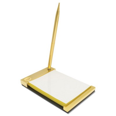 Notepad Desk Set Gold W/ D2 Gold Medallion