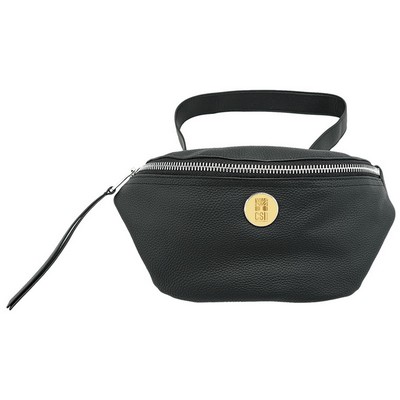 Leather Fanny Pack W/ Gold Medallion