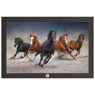 "Wild Horses Running Free" Art Print W/ Color Medallion