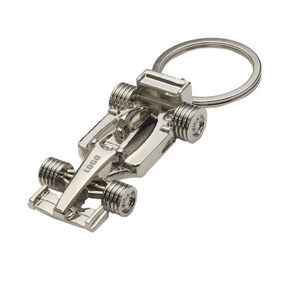 Unique Racing Car Key Chain with Split-Ring Attachment