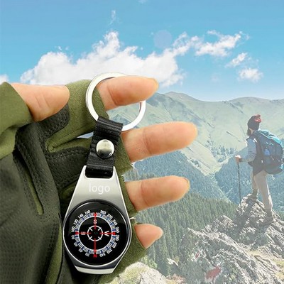 Custom Multifunctional Zinc Alloy Pocket Water Resistant Compass Keychain MOQ100PCS