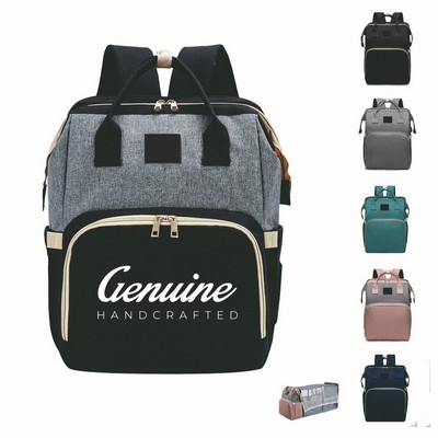 Mummy Stroller Diaper Foldable Bed Backpack