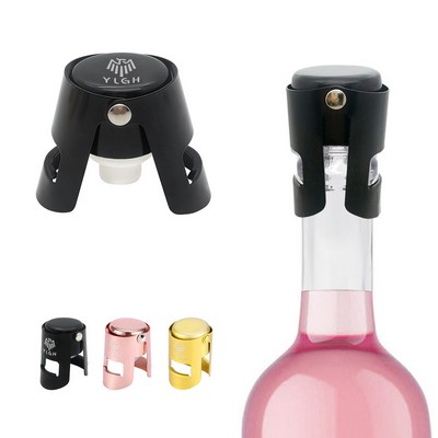 Colored Flip Closure Metal Champagne Bottle Stopper