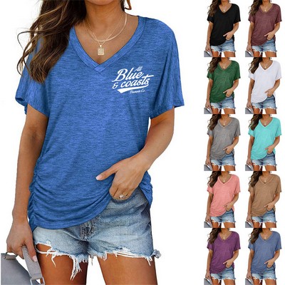 Ladies V-Neck Short Sleeve T-Shirt