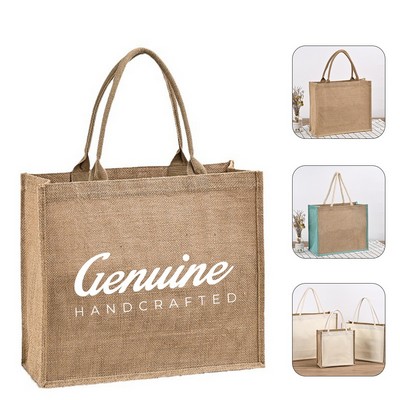 Burlap Shopping Tote Bag