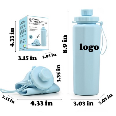 20 Oz Collapsible Silicone Water Bottle