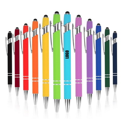 2 in 1 Stylus Retractable Ballpoint Pen With Stylus Tip