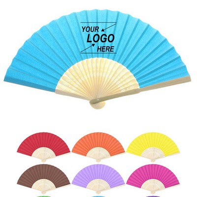 Handheld Folding Bamboo Fan.