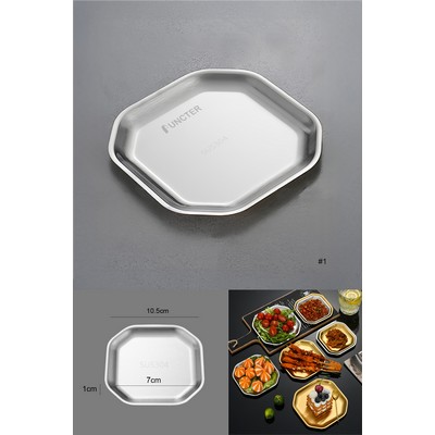 Stainless Steel Snack Seasoning Plate 4.2"