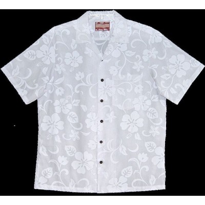 Hawaiian Tropical Print White Cotton Shirt - DEEP INVENTORY