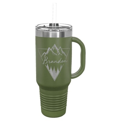 Polar Camel 40 oz. Olive Green Travel Mug w/Handle
