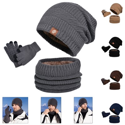 Winter Fleece Beanie Neck Gaiter Set