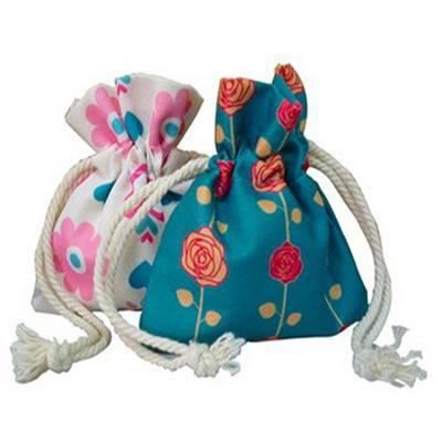 3.35" x 3.54" Full Color Drawstring Utility Cotton Pouch with full color Print