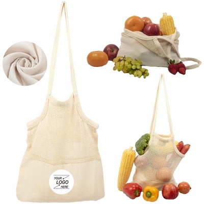 Reusable Mesh organic cotton Grocery Shopping Bags.