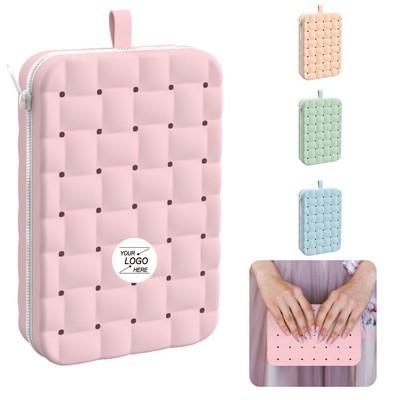 Breathable Travel Makeup Brush Holder with Zipper.