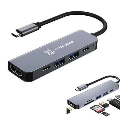 Comprehensive 6 In 1 Usb C Multiport Adapter Hub