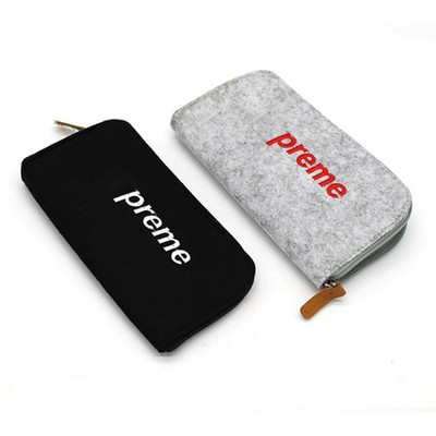 Felt Zippered Pencil Case