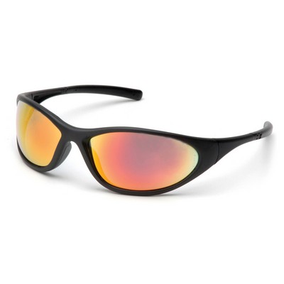 Zone II Safety Glasses, Matte Black Frame with Ice Mirrored Lens