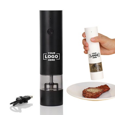 USB Electric Pepper Grinder Freshly Ground Peppercorns Sea Salt Automatic Grinding Household Seasoni