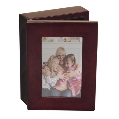 Rosewood Piano Finish Photo Keepsake Box (7 1/4" x 5 1/4" x 2 1/2")