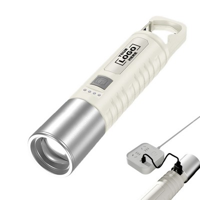 COB With Side Light Battery Display Flashlight