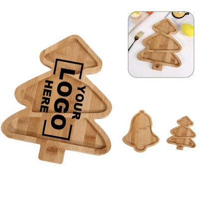 Bamboo Christmas Tree-Shaped Snack Tray