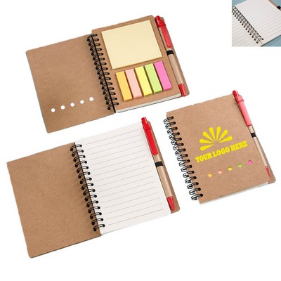 Eco Magnetic Notebook W/ Sticky Notes & Pen