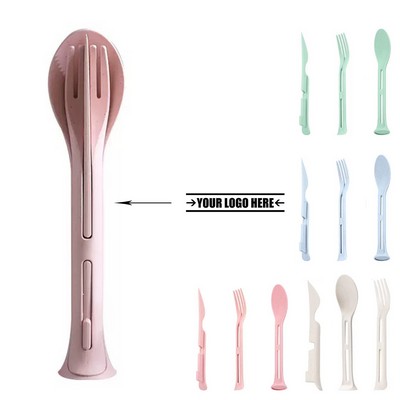 Reusable 3 in 1 Wheat Straw Cutlery