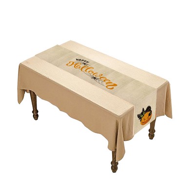 Halloween Tablecloth W/ Spooky Print