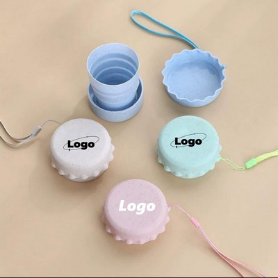 Portable Mini Foldable Wheat Straw Travel Cup