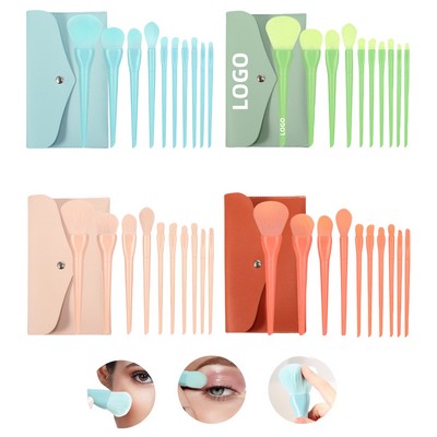 10 Piece Makeup Brush Set With Envelope Pouch