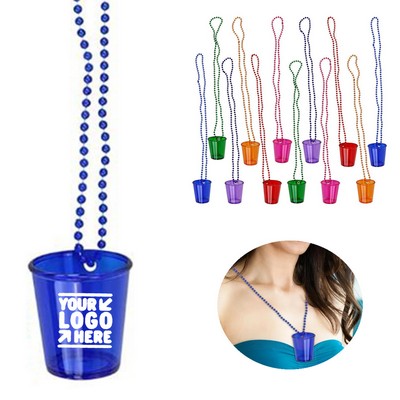 Transparent Party Drink Cup Necklace with Lanyard