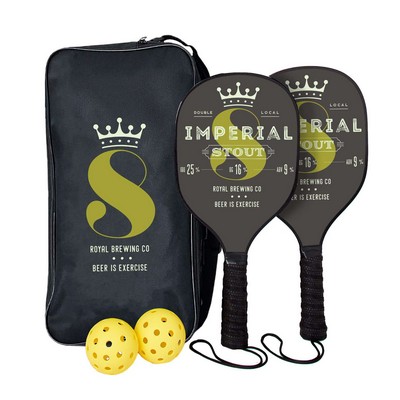 Pickleball Set Plus, Single-Sided Paddles