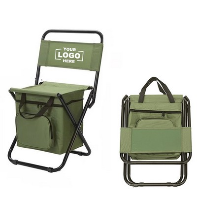 Portable Foldable Camping Chair with Cooler Bag