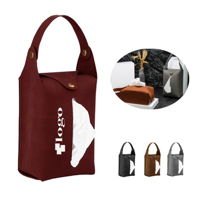 Hanging Leather Tissue Holder