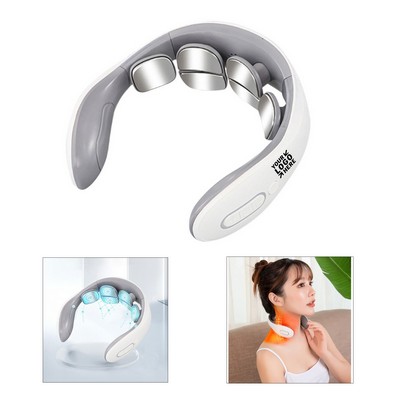 Pulse Heating Six Head Multifunctional Neck Massager Electromagnetic Therapy Device