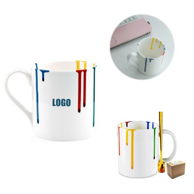 11 Oz. Hand-Painted Ceramic Mugs Set