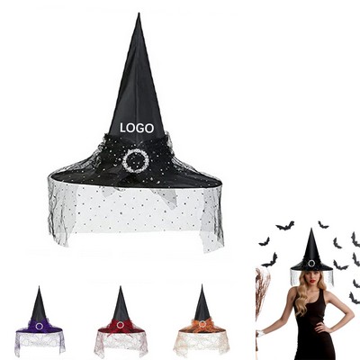 Elegant Mesh Halloween Witch Hat
