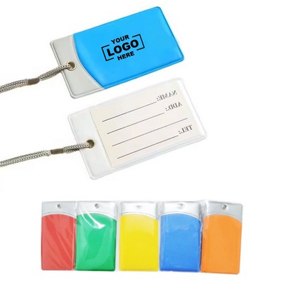 PVC Luggage Tag with Clear Strap and Privacy Cover