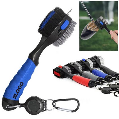3 in 1 Golf Club Brush Cleaner with Retractable Zip-line