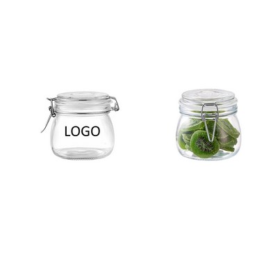 17OZ Glass Seal Airtight Food Storage Containers Honey Jar