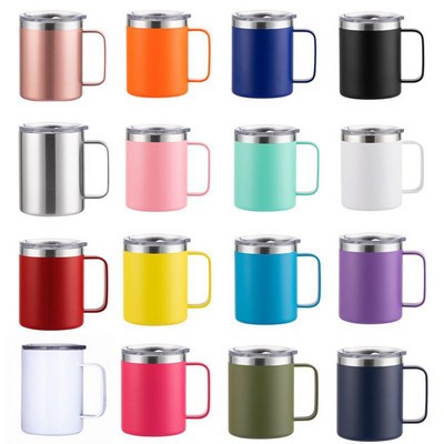 14oz 304 Stainless Steel Double-layer Handle Car Cup