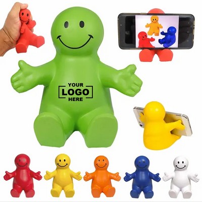 PU Smiley Face Figurine Phone Holder