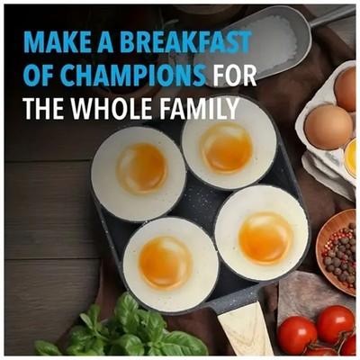 4-Hole Frying Thickened Pan Egg Pancake Steak Kitchen