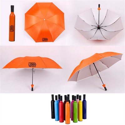 Umbrella With Wine Bottle Case