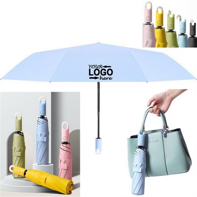 Automatic UV Three-Fold Umbrella With Hook